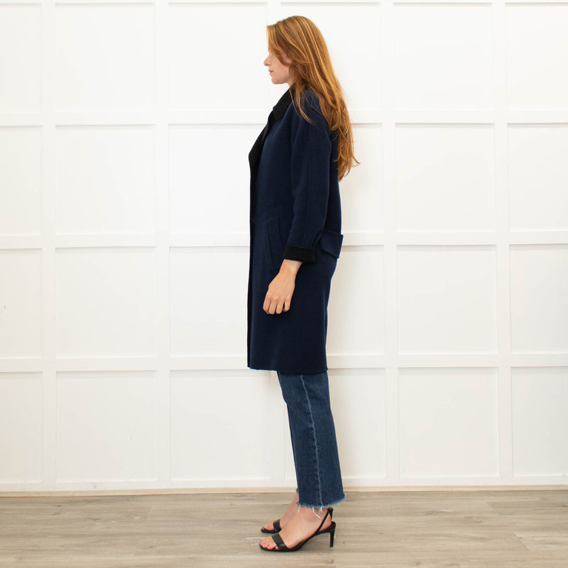 Rag & Bone Blue And Black Reversible Coat