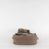 Cristian Dior Taupe Grained Calfskin Large Bobby Cross Body Bag