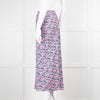 Rouje Pink Blue Floral Midi Skirt