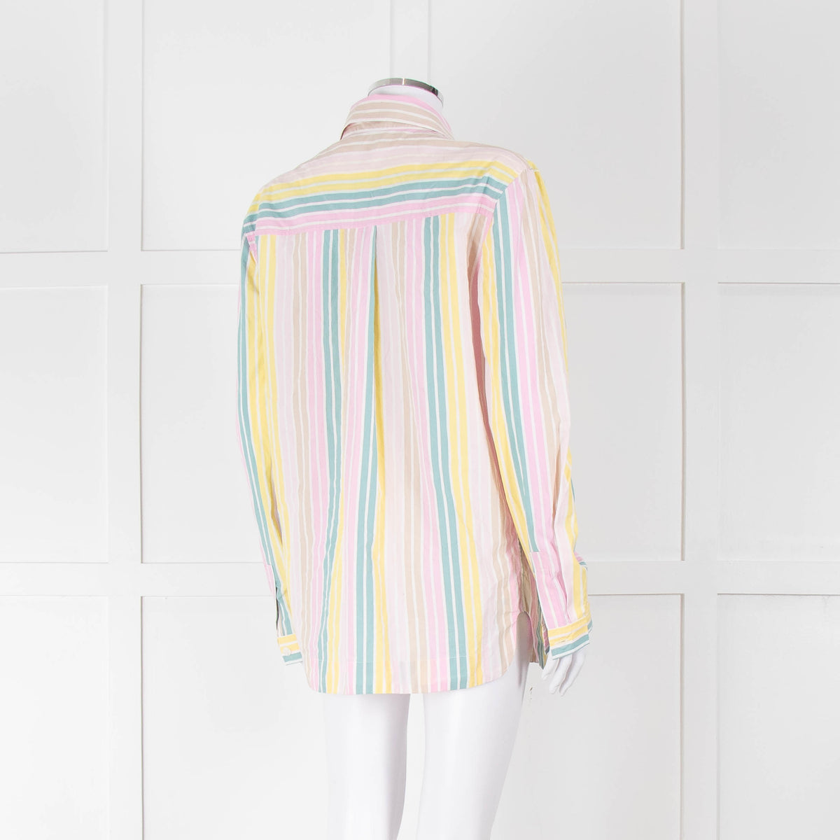 Ganni Yellow Pink Green Striped Shirt