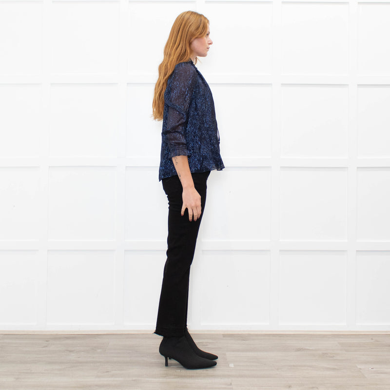 Ridley Navy Blue Lurex Top