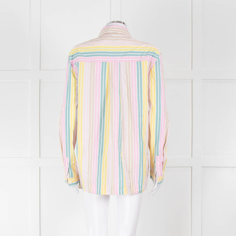 Ganni Yellow Pink Green Striped Shirt