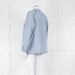 Wrap London Sky Blue Linen Cotton Blend Blouse