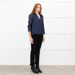 Ridley Navy Blue Lurex Top