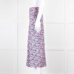 Rouje Pink Blue Floral Midi Skirt