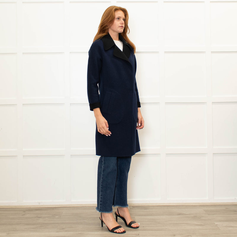 Rag & Bone Blue And Black Reversible Coat