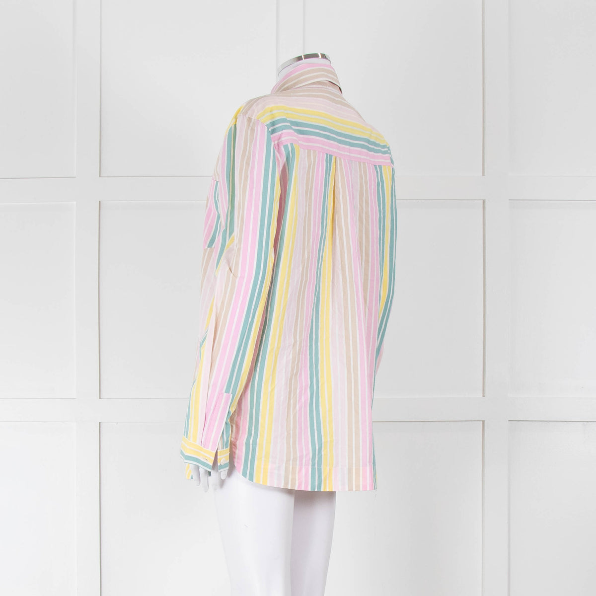 Ganni Yellow Pink Green Striped Shirt