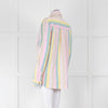 Ganni Yellow Pink Green Striped Shirt