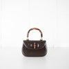 Gucci Brown Leather Vintage Bamboo Handbag