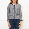 Marella Blue Cotton Trim Tweed Jacket