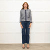 Marella Blue Cotton Trim Tweed Jacket