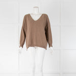 Jessimara Brown V Neck Cashmere Jumper
