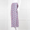 Rouje Pink Blue Floral Midi Skirt