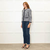 Marella Blue Cotton Trim Tweed Jacket