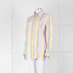 Ganni Yellow Pink Green Striped Shirt