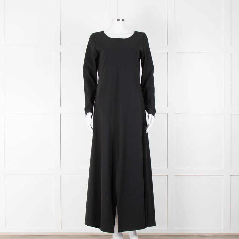 Sarah Pacini Black Spilt Bottom Long Dress