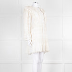 Ulla Johnson Cream Lace Frill Detail Mini Cotton Dress
