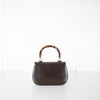 Gucci Brown Leather Vintage Bamboo Handbag