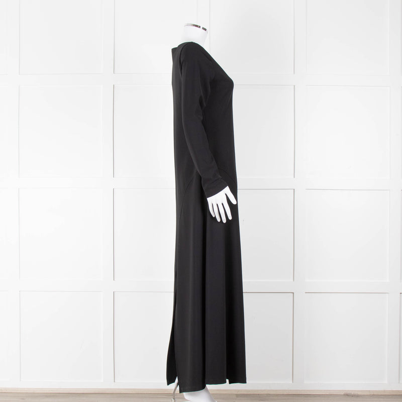 Sarah Pacini Black Spilt Bottom Long Dress