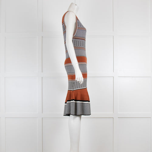 Sandro Tan Stripe Knit Dress