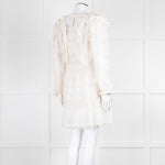 Ulla Johnson Cream Lace Frill Detail Mini Cotton Dress