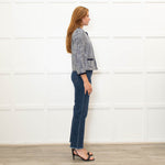 Marella Blue Cotton Trim Tweed Jacket