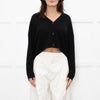 Reformation Short Black Cashmere Cable Knit Cardigan
