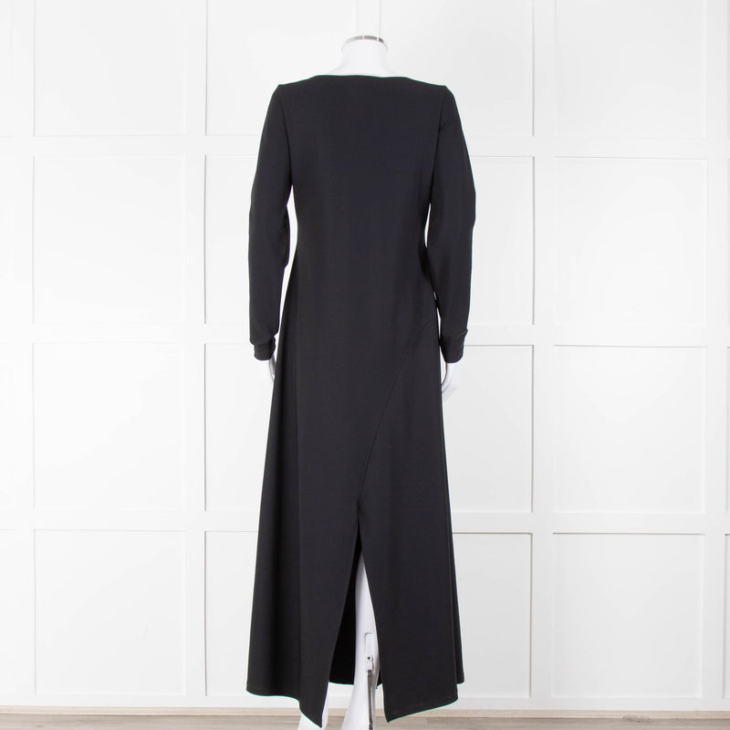 Sarah Pacini Black Spilt Bottom Long Dress