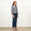 Marella Blue Cotton Trim Tweed Jacket