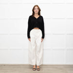Reformation Short Black Cashmere Cable Knit Cardigan