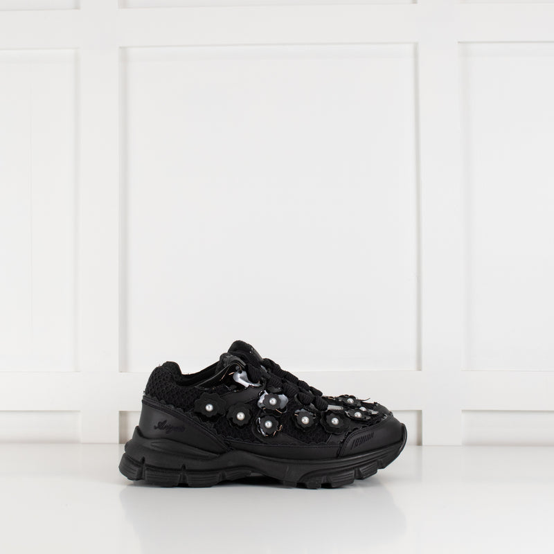 Axel Arigato Black Marathon Flower Runner Shoes