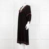 Vanessa Bruno Black Beige Red Embroidered Midi Dress