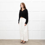 Reformation Short Black Cashmere Cable Knit Cardigan