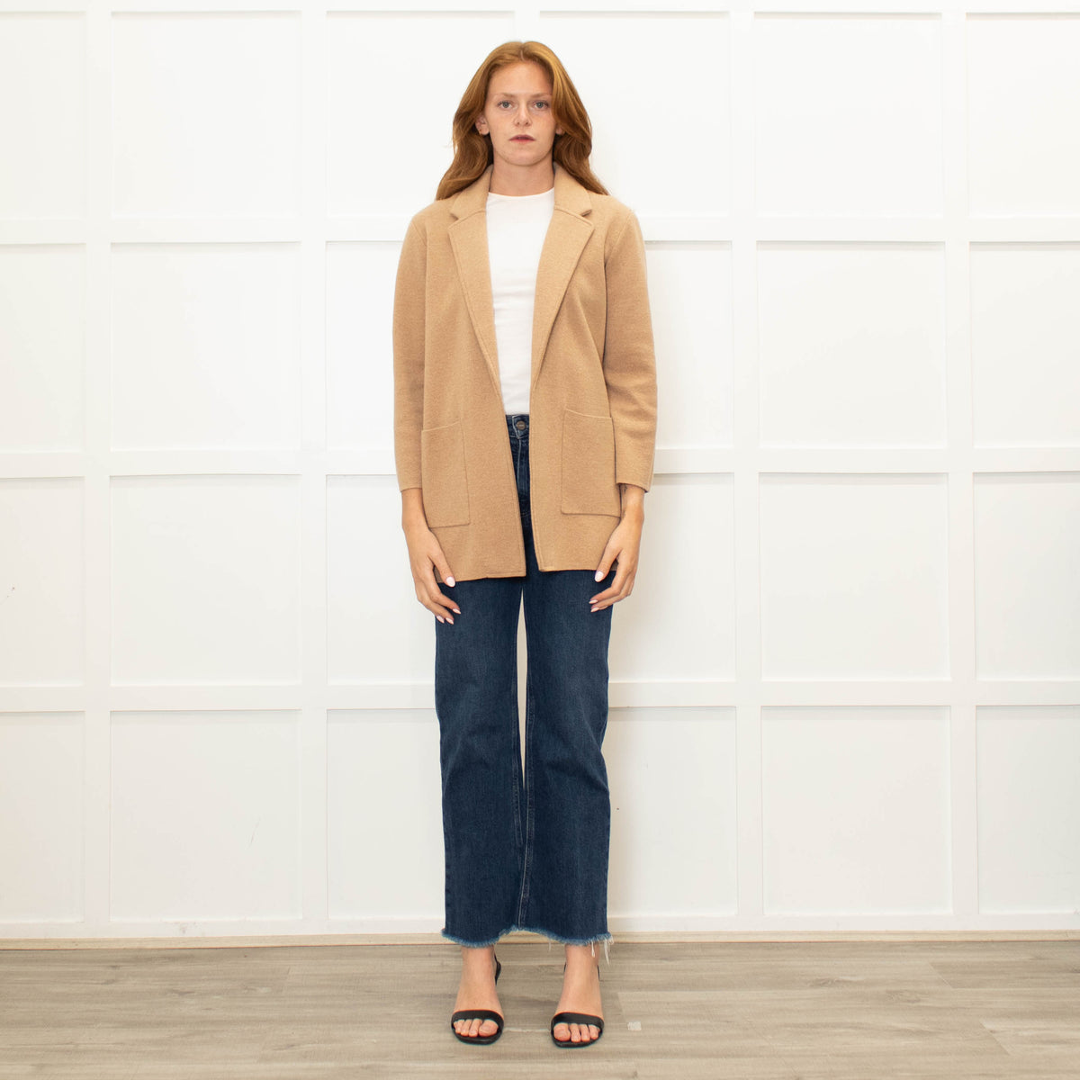 J Crew Sand Open Front Knit Blazer