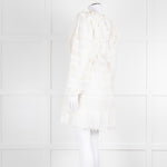 Ulla Johnson Cream Lace Frill Detail Mini Cotton Dress