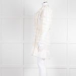 Ulla Johnson Cream Lace Frill Detail Mini Cotton Dress
