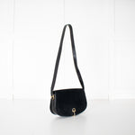 Gucci Black Suede Horsebit Vintage Shoulder Bag