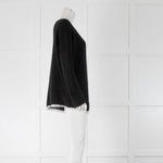 Sarah Pacini Black Colour Block Mohair Jumper
