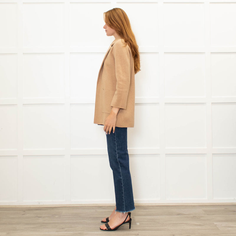 J Crew Sand Open Front Knit Blazer
