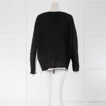 Sarah Pacini Black Colour Block Mohair Jumper
