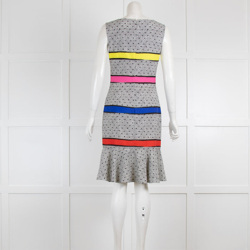 Boutique Moschino Black & White Shift Dress with Printed Bows