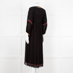 Vanessa Bruno Black Beige Red Embroidered Midi Dress