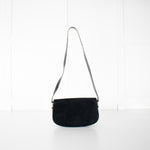 Gucci Black Suede Horsebit Vintage Shoulder Bag