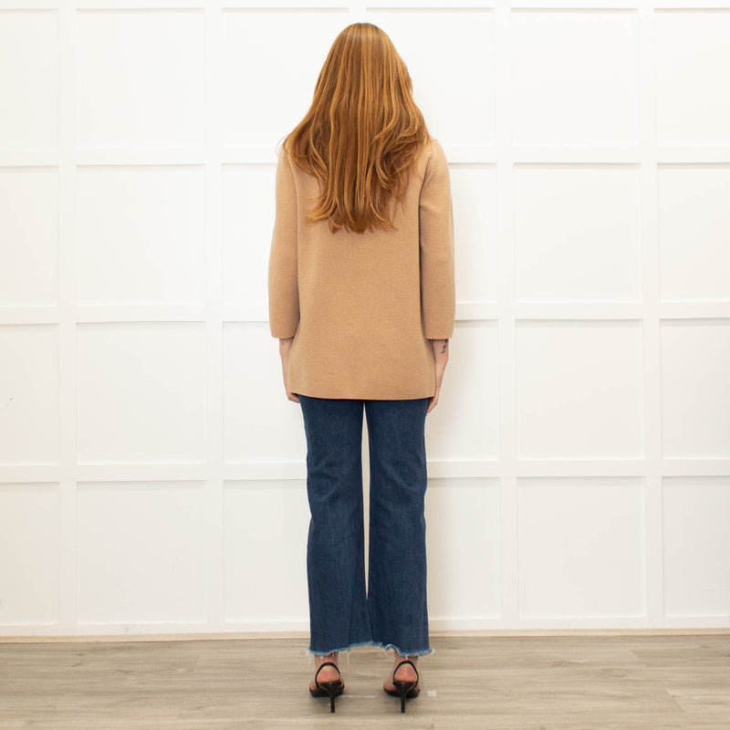 J Crew Sand Open Front Knit Blazer