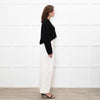 Reformation Short Black Cashmere Cable Knit Cardigan