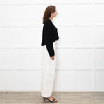 Reformation Short Black Cashmere Cable Knit Cardigan