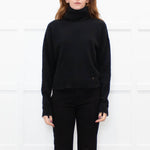 Ottod'Ame Black Wool Blend Rolled Neck Jumper