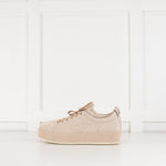 Hogan Beige Suede Platform Trainers