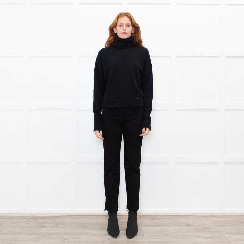 Ottod'Ame Black Wool Blend Rolled Neck Jumper