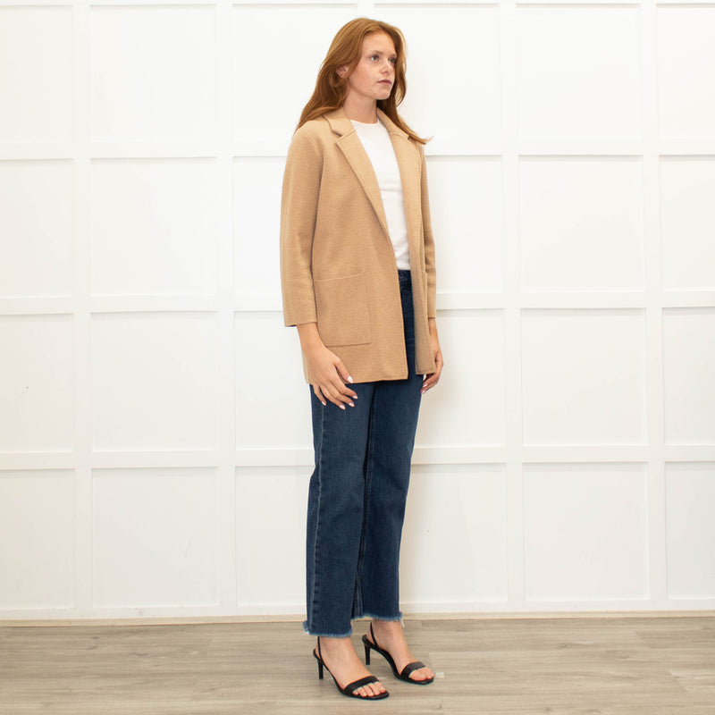 J Crew Sand Open Front Knit Blazer